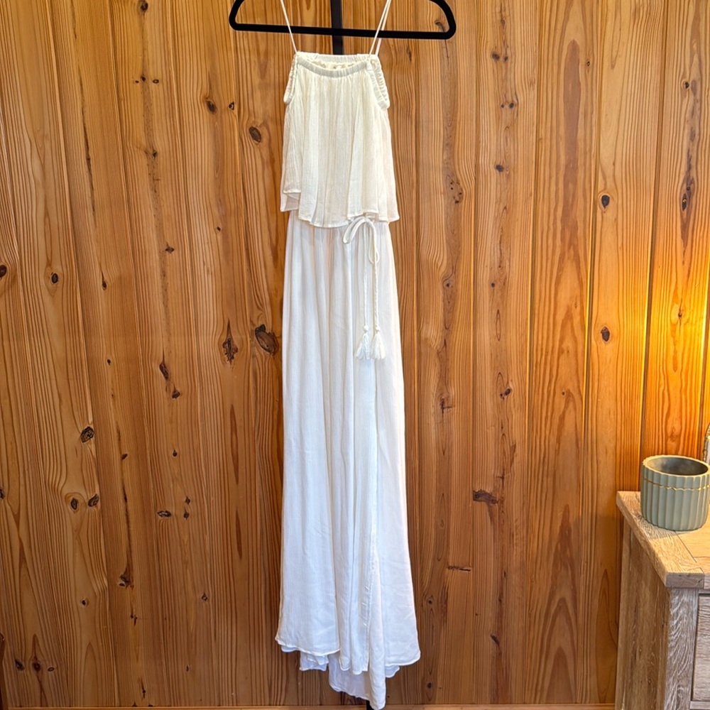 Vici Cream Maxi Dress with Tassel Tie